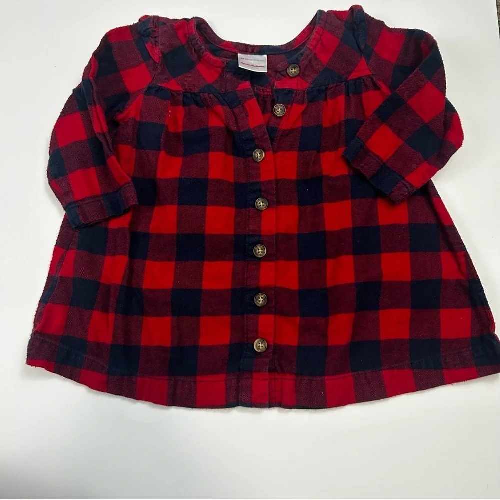 Hanna Andersson Red Navy Plaid Dress Baby 12–18M